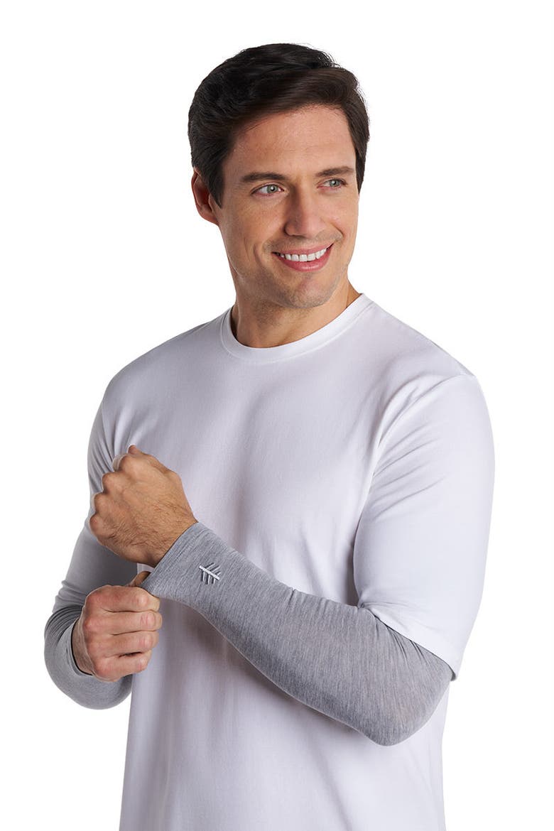 Men's Navagio Sun Arm Sleeves, UPF 50+ Sun Protection, Alternate, color, Grey Heather