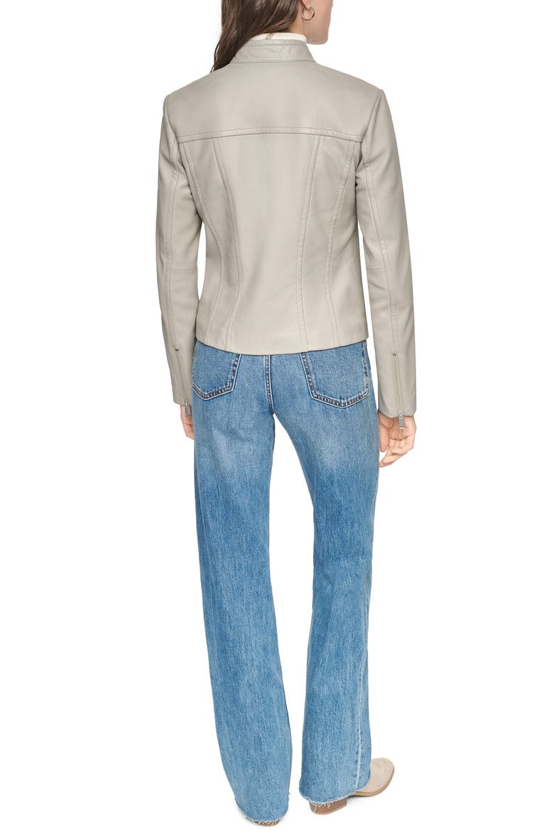 Tilda Leather Racer Jacket, Alternate, color, STONE