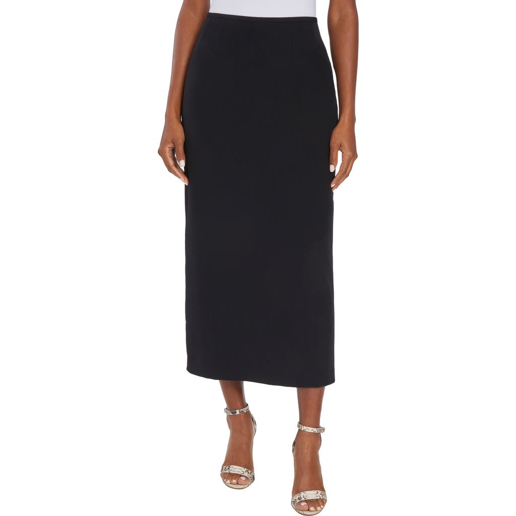 Kasper Stretch Midi Skirt In Black