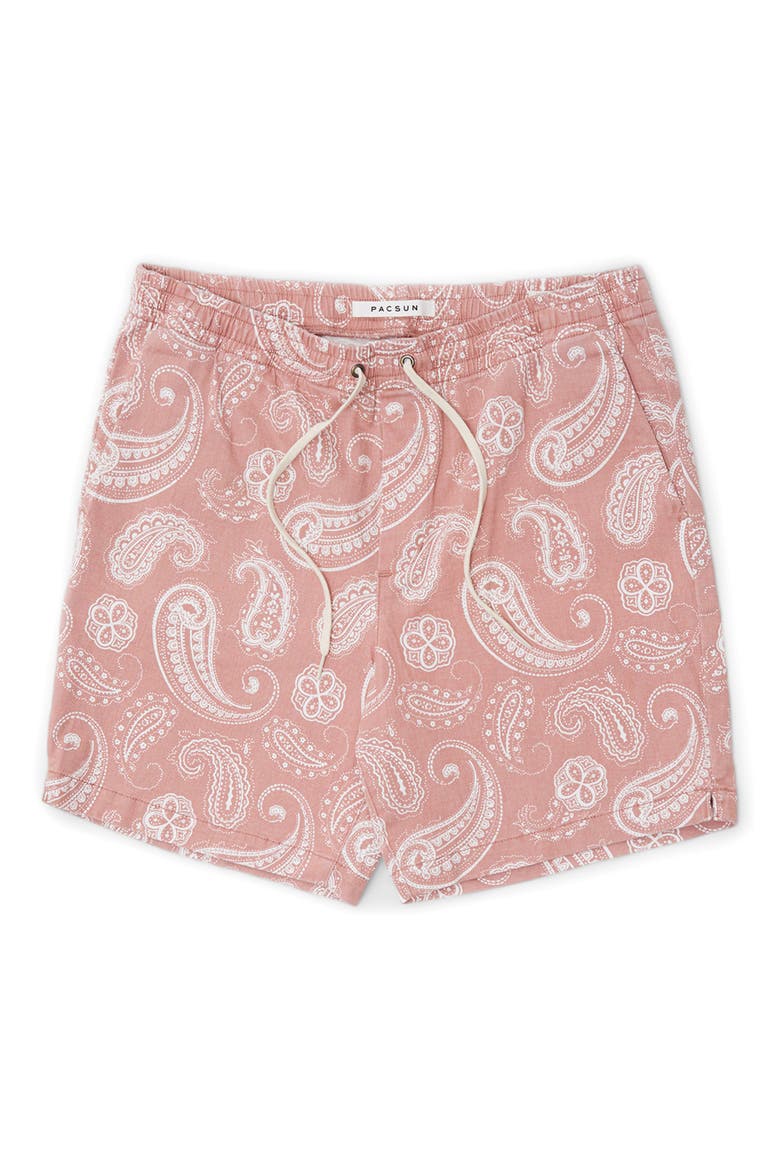 Reed Paisley Twill Swim Trunks, Alternate, color, PINK