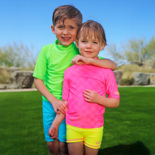 Uv Skinz Reversible Active Swim Shorts In Pink