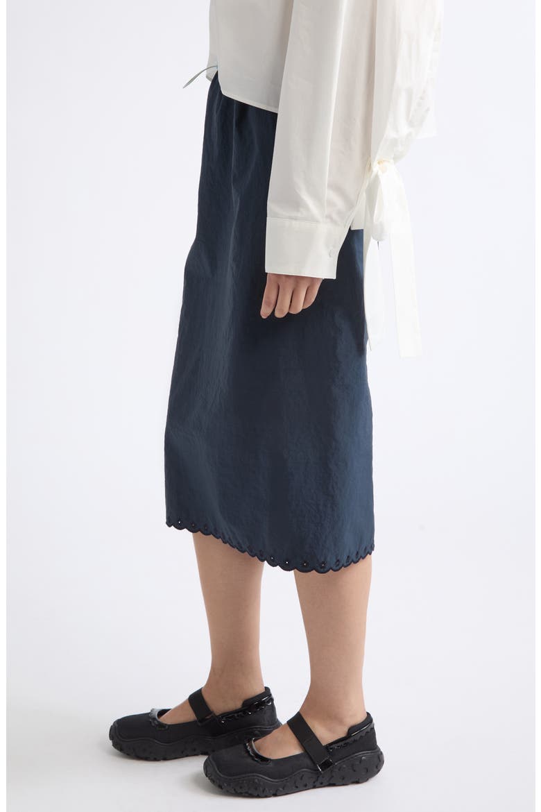 Cbbria Embroidered Taffeta Midi Skirt, Alternate, color, NAVY