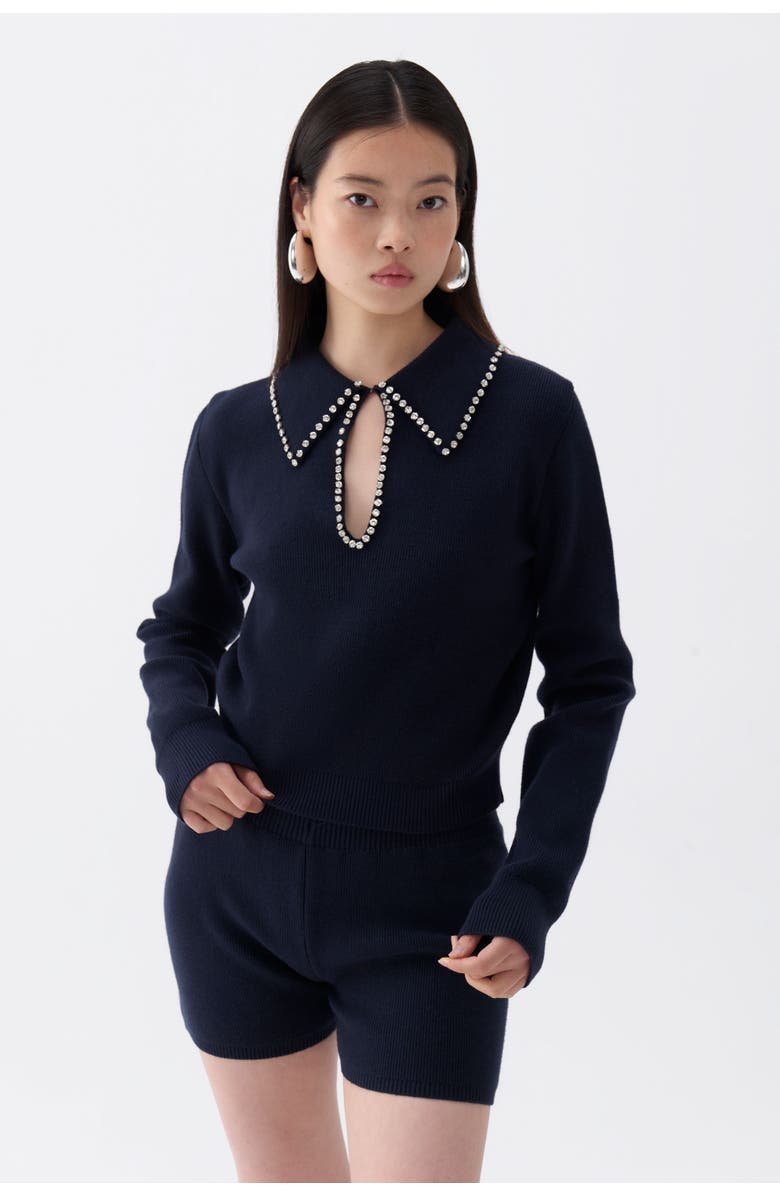 Nocturne Shirt Collar Knit Sweater, Main, color, 