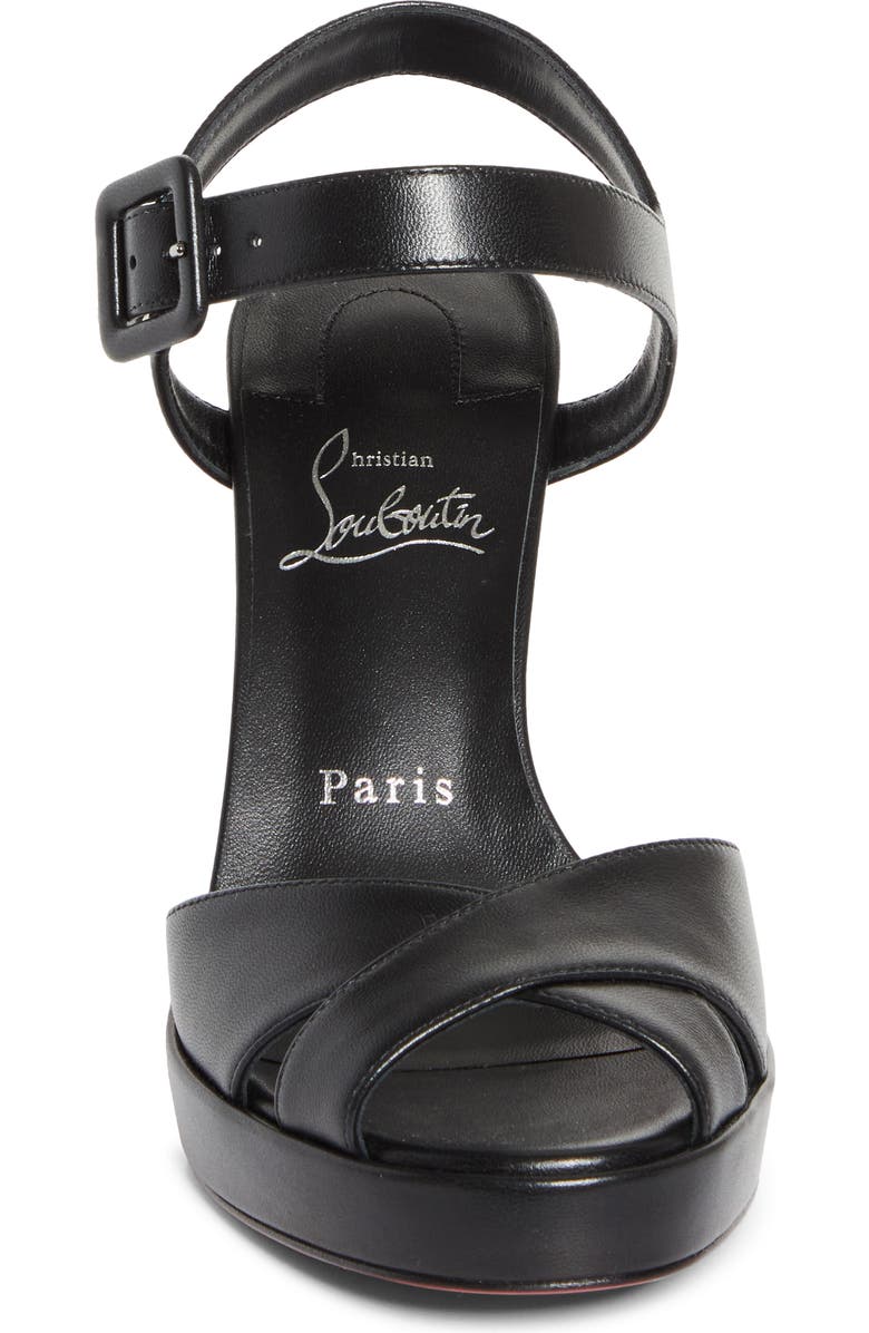 Christian Louboutin Cora Block Heel Sandal, Alternate, color, Black