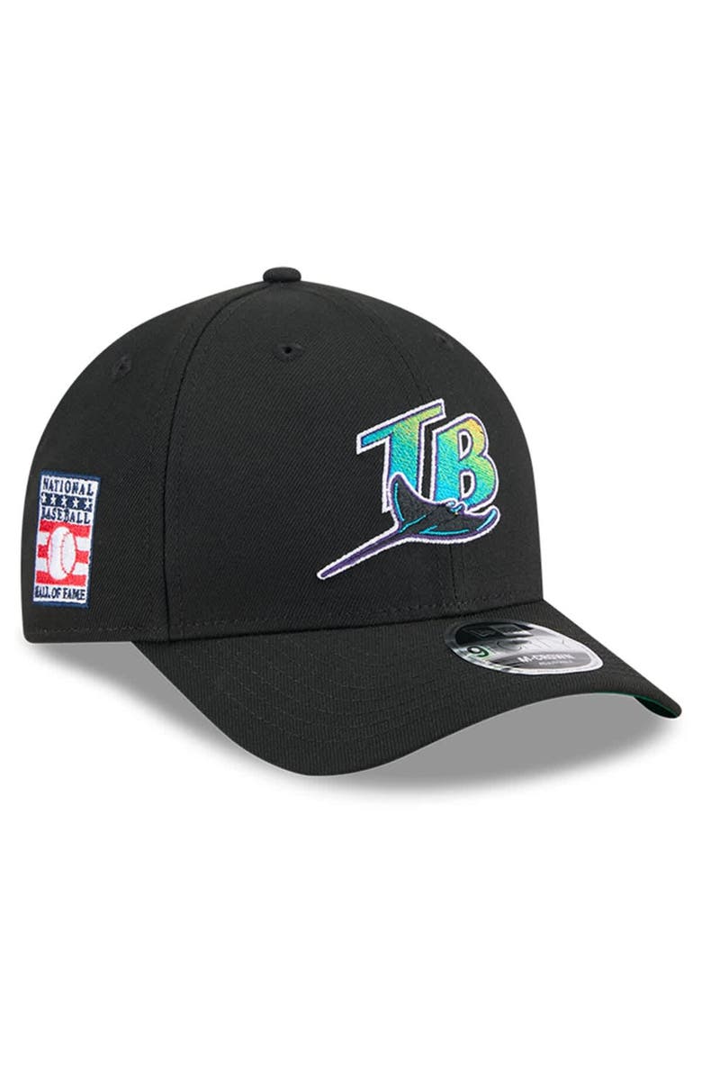 New Era Men's New Era Black Tampa Bay Rays Baseball Hall of Fame 9FORTY M-Crown Adjustable Hat, Main, color, Black