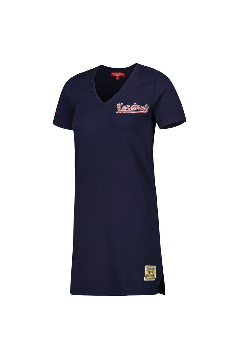 Women's Mitchell & Ness  Navy St. Louis Cardinals Cooperstown Collection V-Neck Dress, Alternate, color, Navy