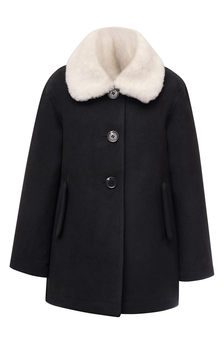 Michael Kors Kids' Faux Fur Collared Trench Coat, Main, color, 
