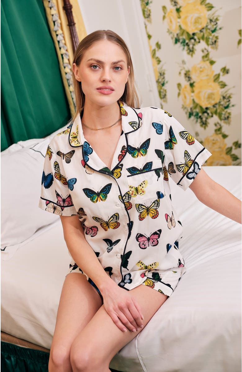 Katie Kime Mariposa Shorts Set, Alternate, color, White