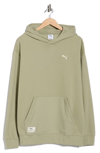 Puma Relaxed Fit Waffle Hoodie In Green