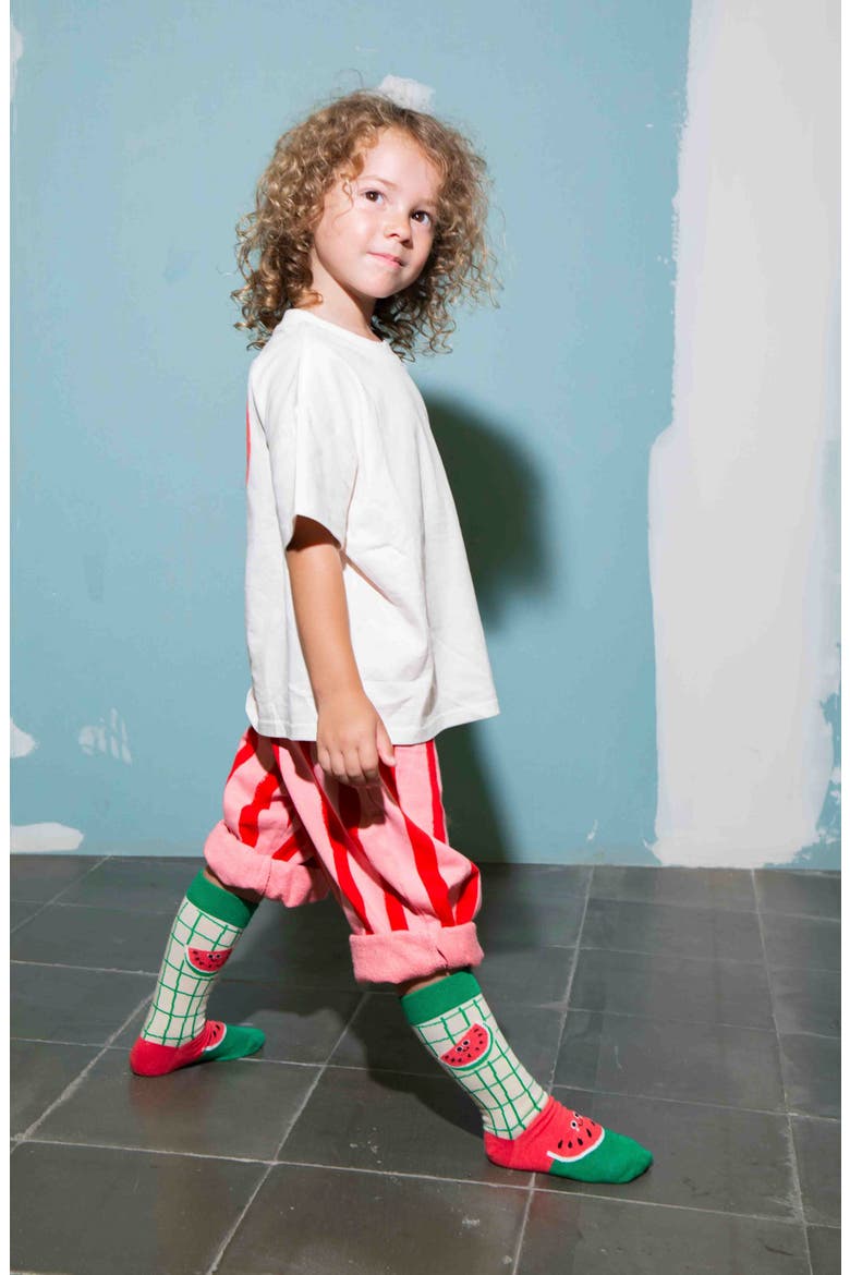 Kids' Watermelon 3D Crew Socks, Alternate, color, MULTICOLOR RED
