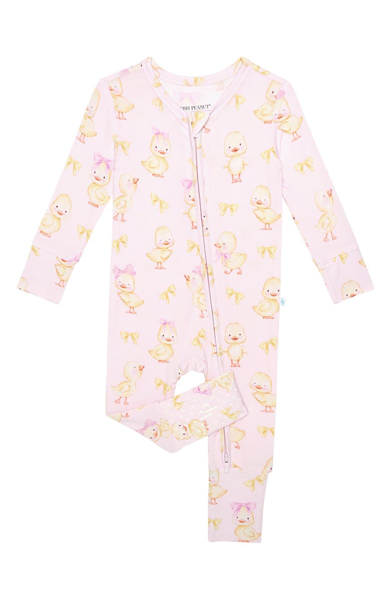 Posh Peanut Edwina Convertible Zip Footie, Main, color, Pink