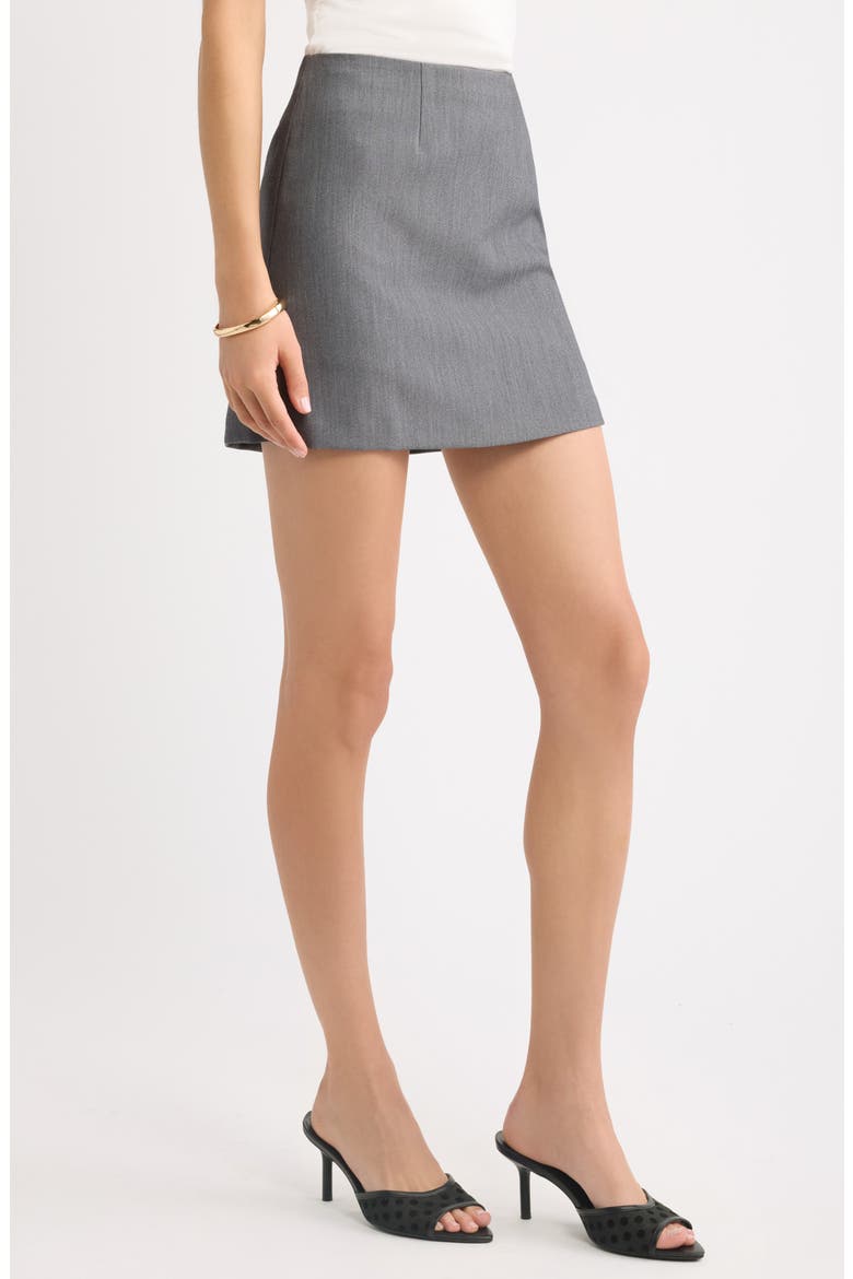 Icon Twill Midrise Mini Skort, Alternate, color, GREY MAGNET HEATHER