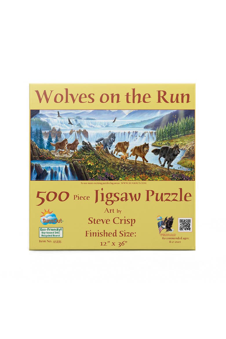 Wolves on the Run 500 piece Jigsaw Puzzle for Adults, Alternate, color, Multicolor