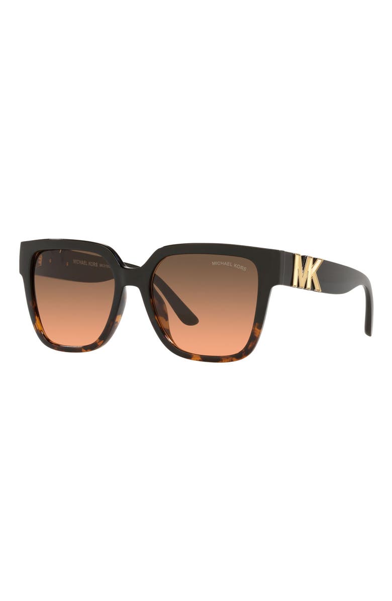 Michael Kors 54mm Gradient Square Sunglasses, Alternate, color, Black Dark Tort/ Grey
