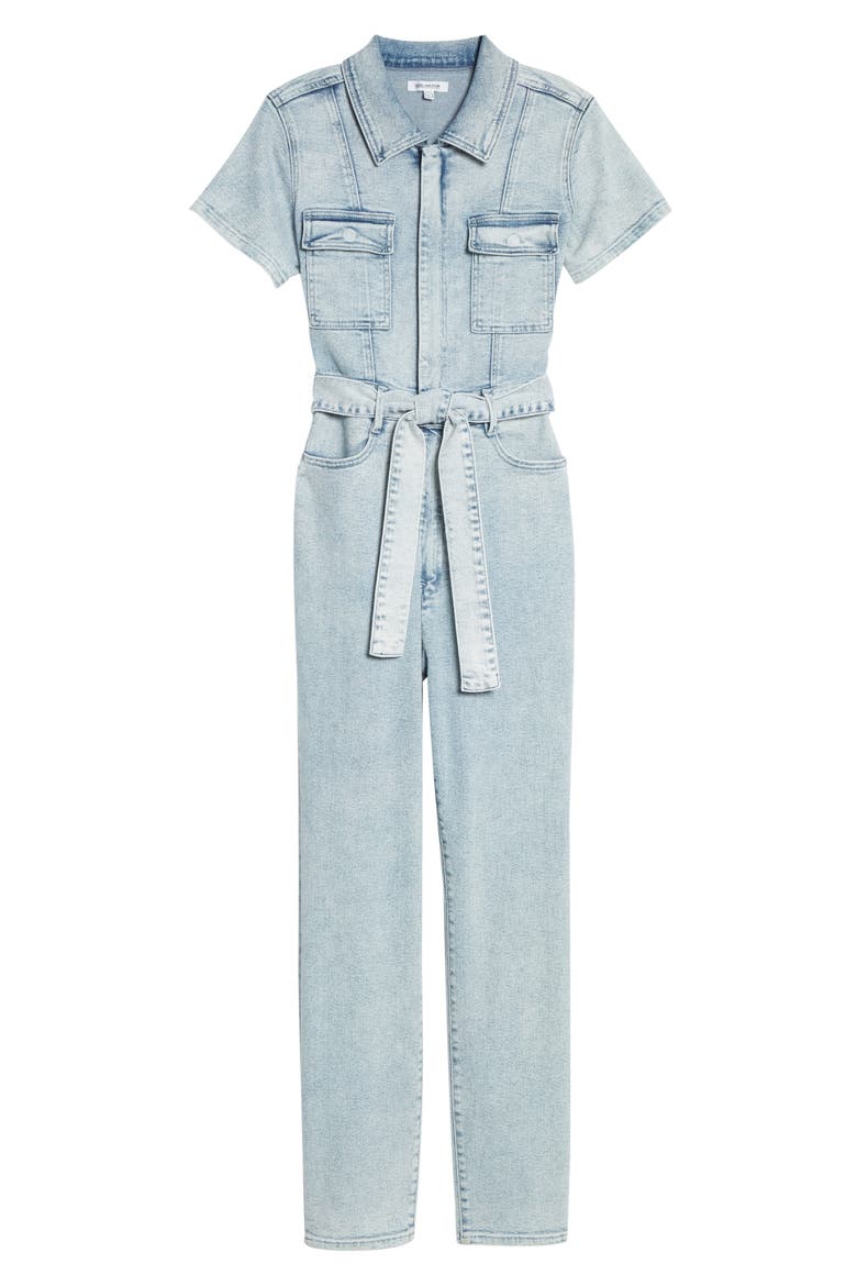 Fit for Success Belted Denim Jumpsuit, Alternate, color, BLUE471
