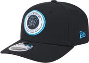 New Era Men's New Era Black Miami Marlins Circle Patch 9SEVENTY Stretch-Snap Hat