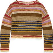 Polo Ralph Lauren Stripe Crochet Linen & Cotton Sweater