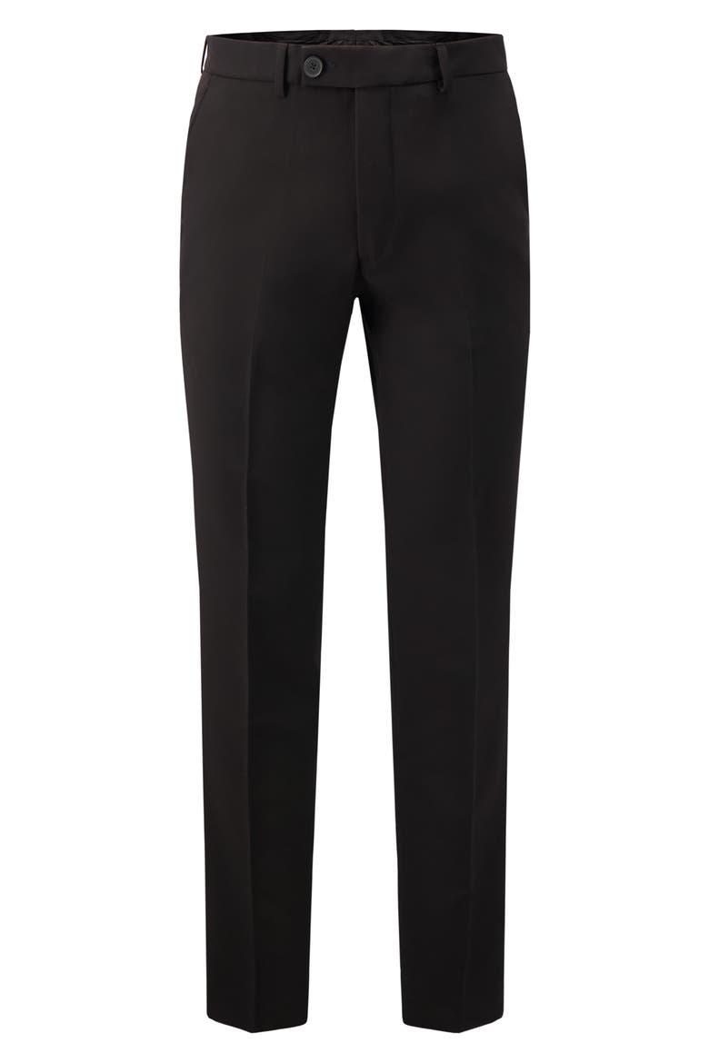 Vince Flat Front Stretch Dress Pants, Alternate, color, BLACK