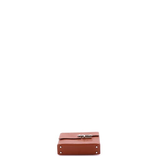 Pre-owned Hermes Hermes Verrou Bag Chevre Mysore And Canvas Mini In Brown