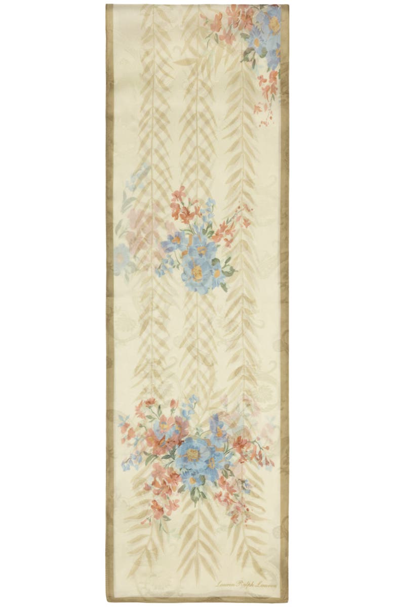 Polo Ralph Lauren Floral Silk Oblong Scarf, Alternate, color, Birch Tan