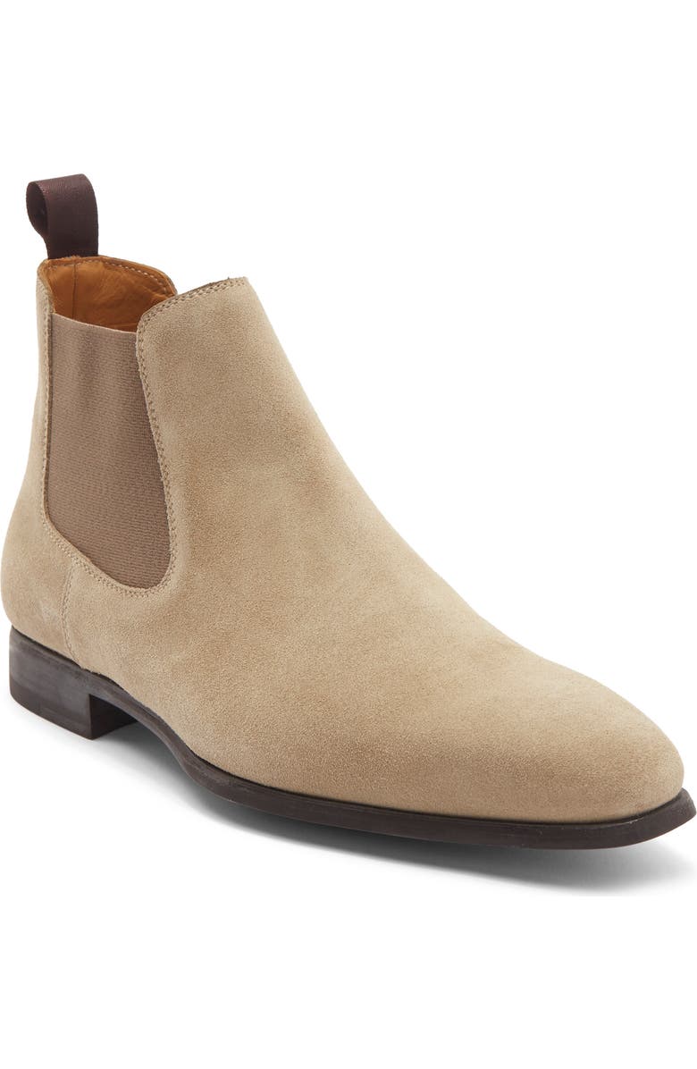 Magnanni Shaw Suede Chelsea Boot, Main, color, Taupe