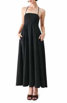 Lace Back Cotton Midi Dress