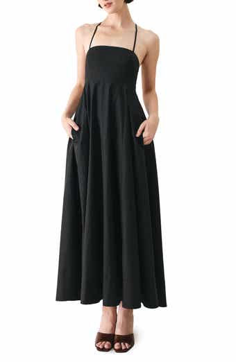 Lace Back Cotton Midi Dress