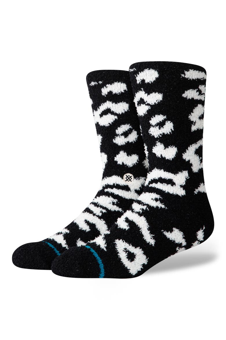 Purrfect Stretch Crew Socks, Main, color, BLACK