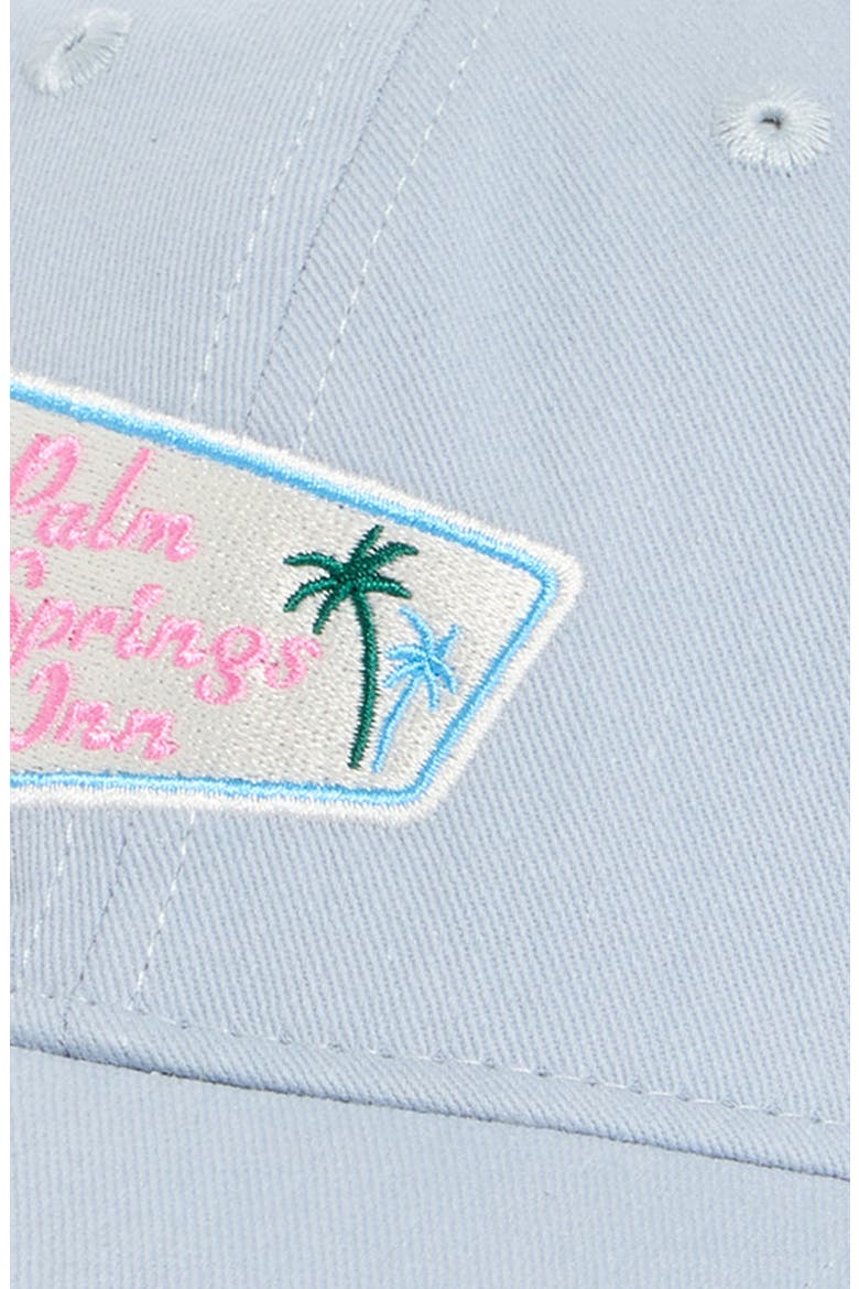 Embroidered Palm Spring Inn Canvas Adjustable Baseball Cap, Alternate, color, BLUE