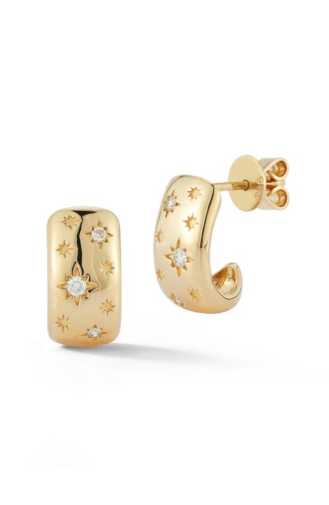 Cynthia Rose Starburst Hoop Earrings