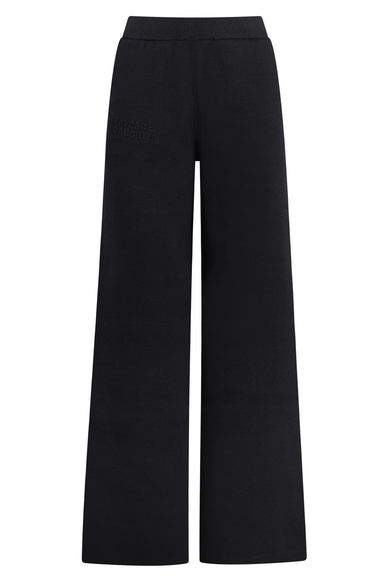 Fatigue Sisters Cotton & Cashmere Wide Leg Sweater Pants, Alternate, color, BLACK