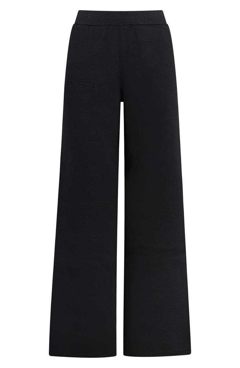 Favorite Daughter Fatigue Sisters Cotton & Cashmere Wide Leg Sweater Pants, Alternate, color, Black