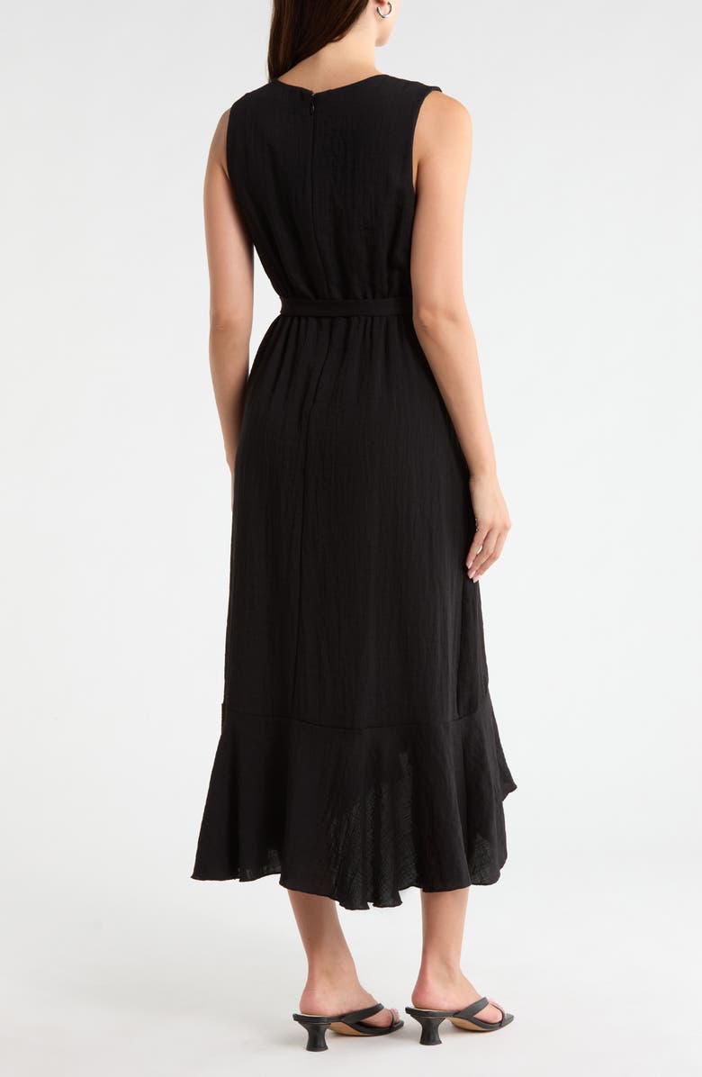 Sam Edelman Sleeveless Faux Wrap Dress, Alternate, color, Black