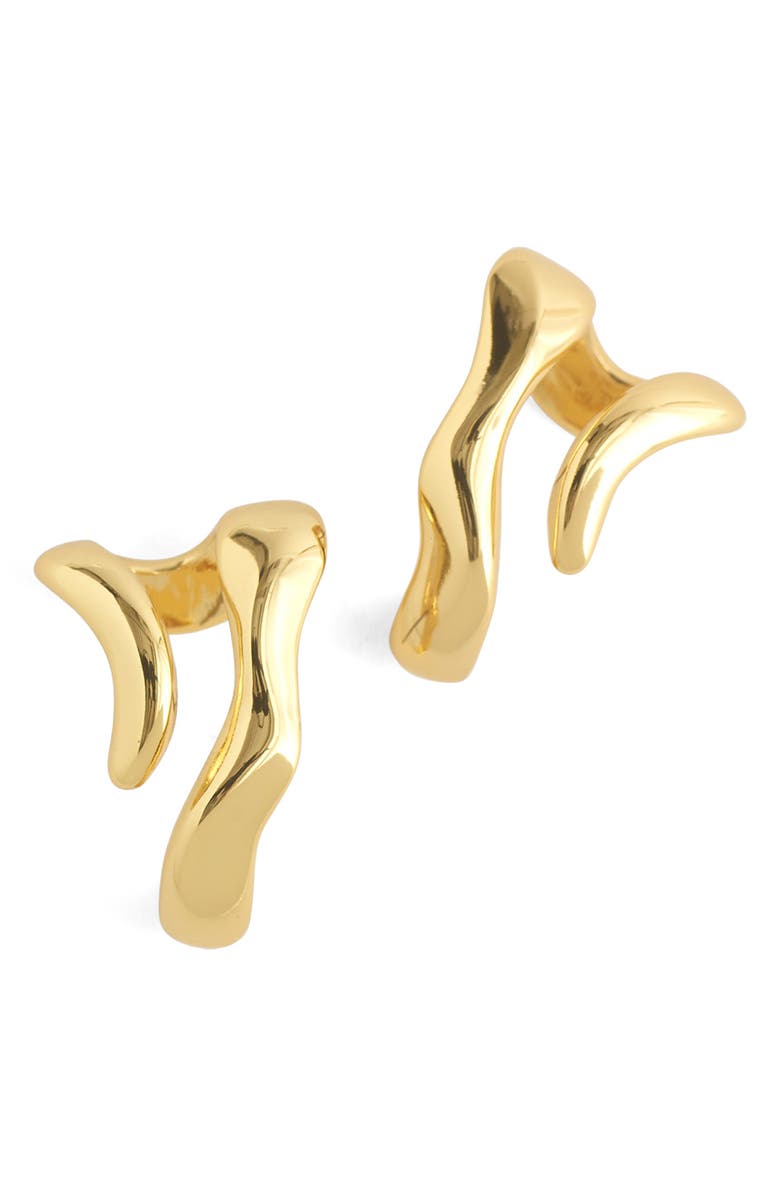 Madewell Sculptural Wraparound Double Hoop Earrings, Main, color, Antique Gold