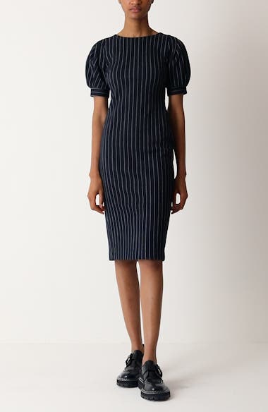 パーティードレス Max Mara ELAM - Pinstripe wool cloth dress Collection dresses | Max Mara
