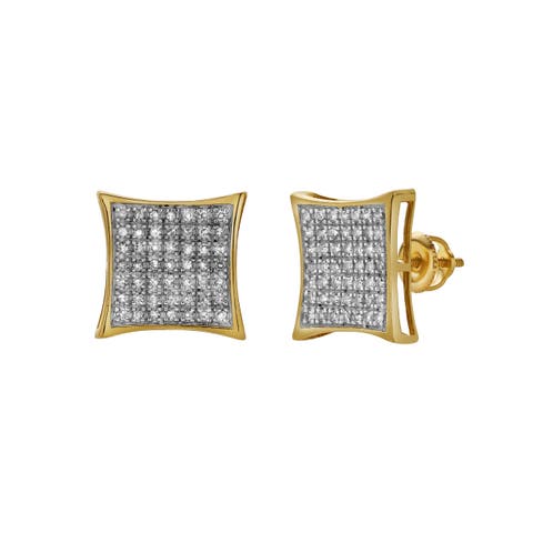 Garoa 10K Yellow Gold Diamond Unisex Earrings - 0.35 Cts