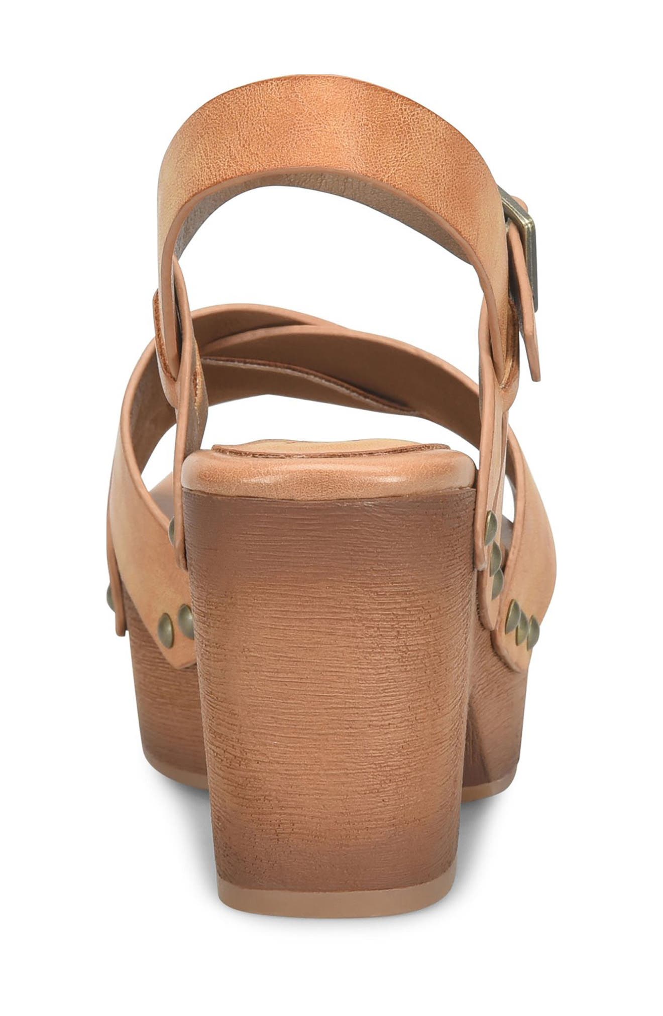 KORKS Leda Ankle Strap Platform Sandal, Alternate, color, Light Brown