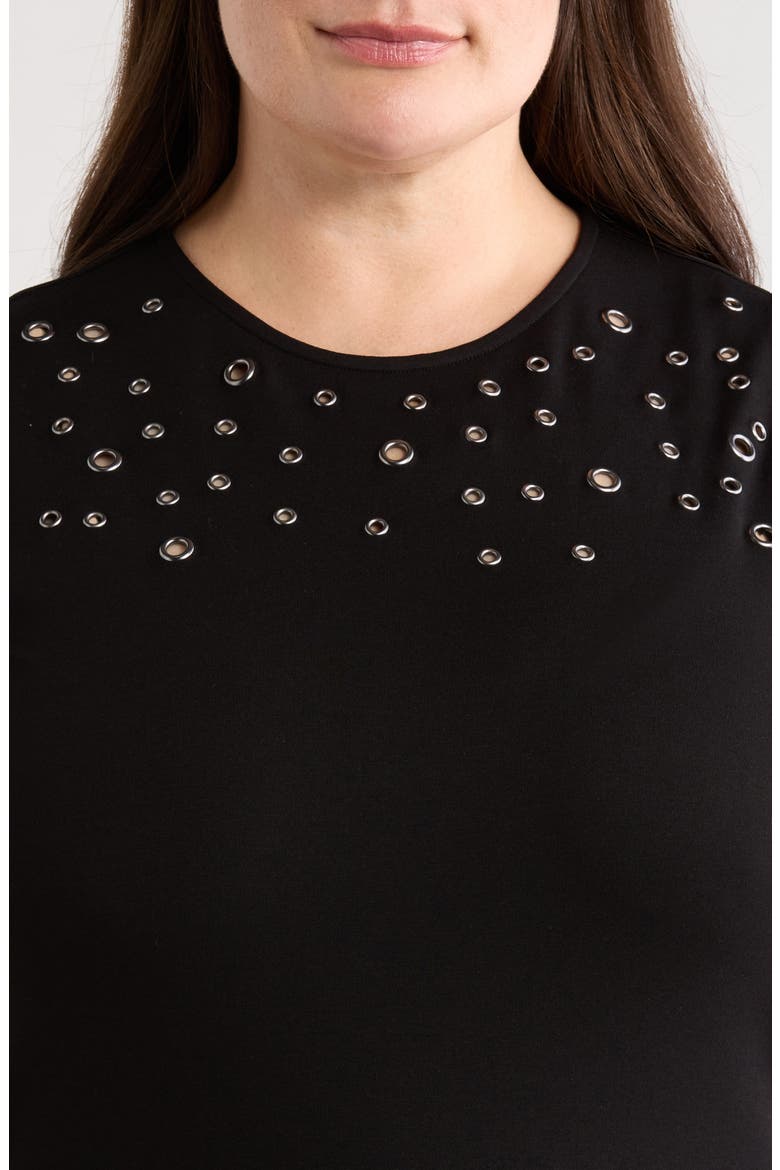 Grommet Detail Shell, Alternate, color, ANNE BLACK