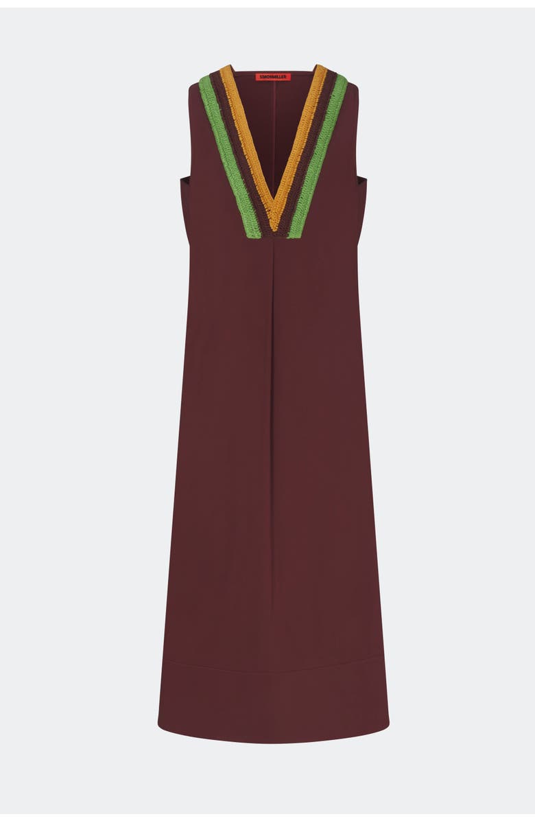 SIMONMILLER Mar Crochet Poplin Midi Dress, Alternate, color, Choco Brown
