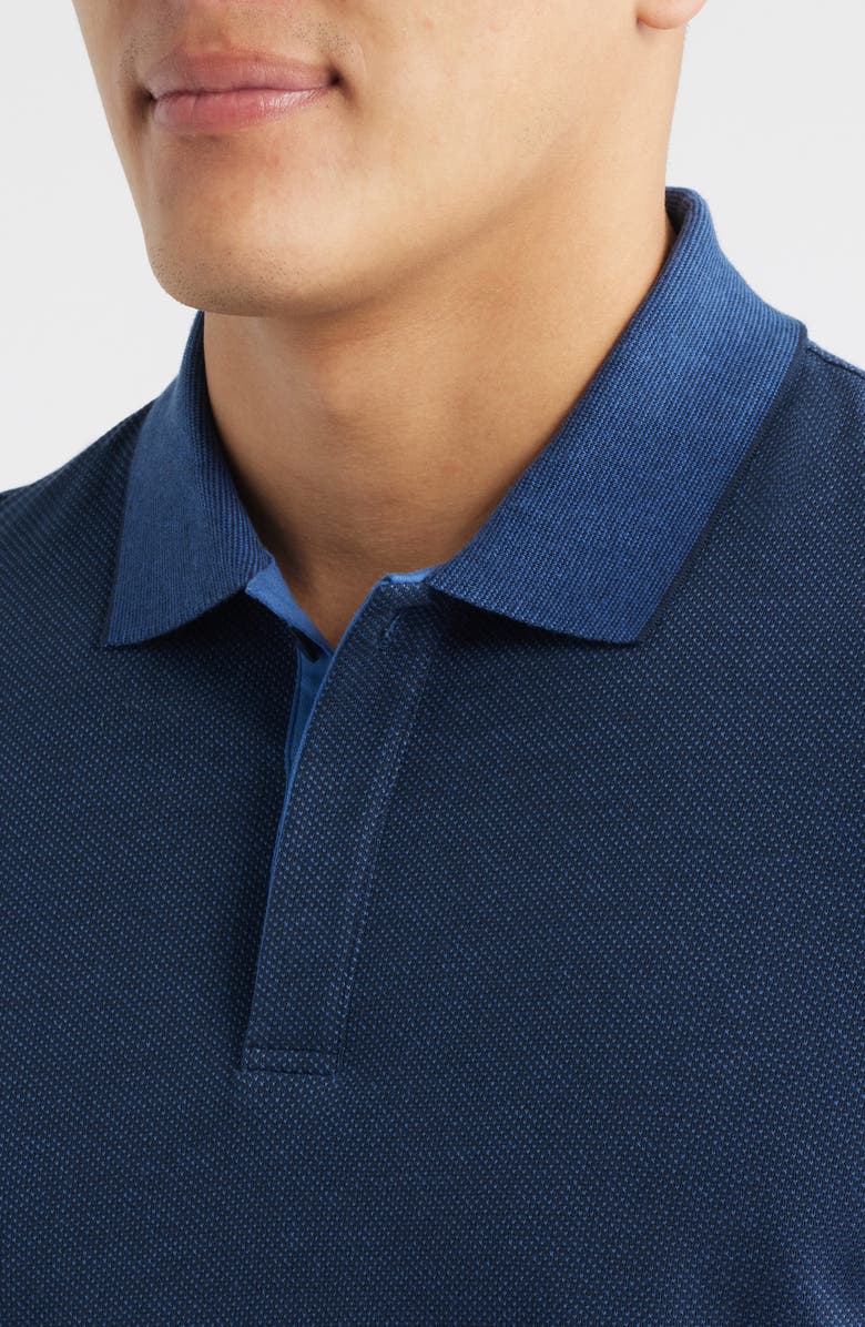 Johnston & Murphy Tonal Bird's Eye Knit Polo, Alternate, color, Navy Birdseye
