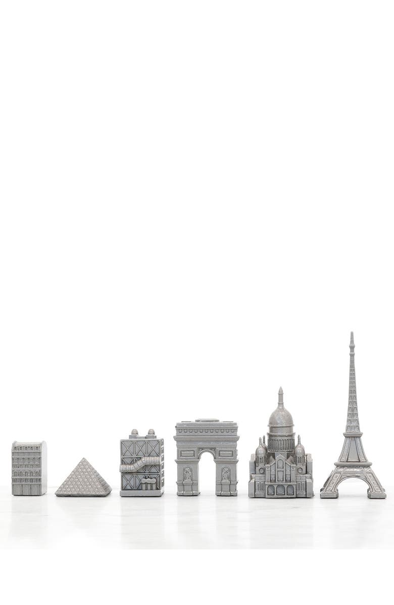 SKYLINE CHESS Chess Set Stainless Steel PARIS with Paris Map Board, Alternate, color, Black