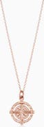 Oradina 14K Gold Bold Compass Rose Pendant Necklace