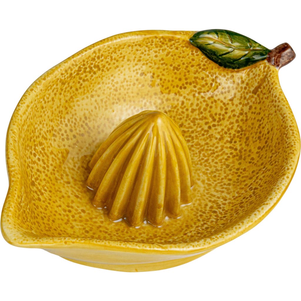 Storied Home Countryside Citrus Stoneware Lemon Juicer, Multicolor In Yellow