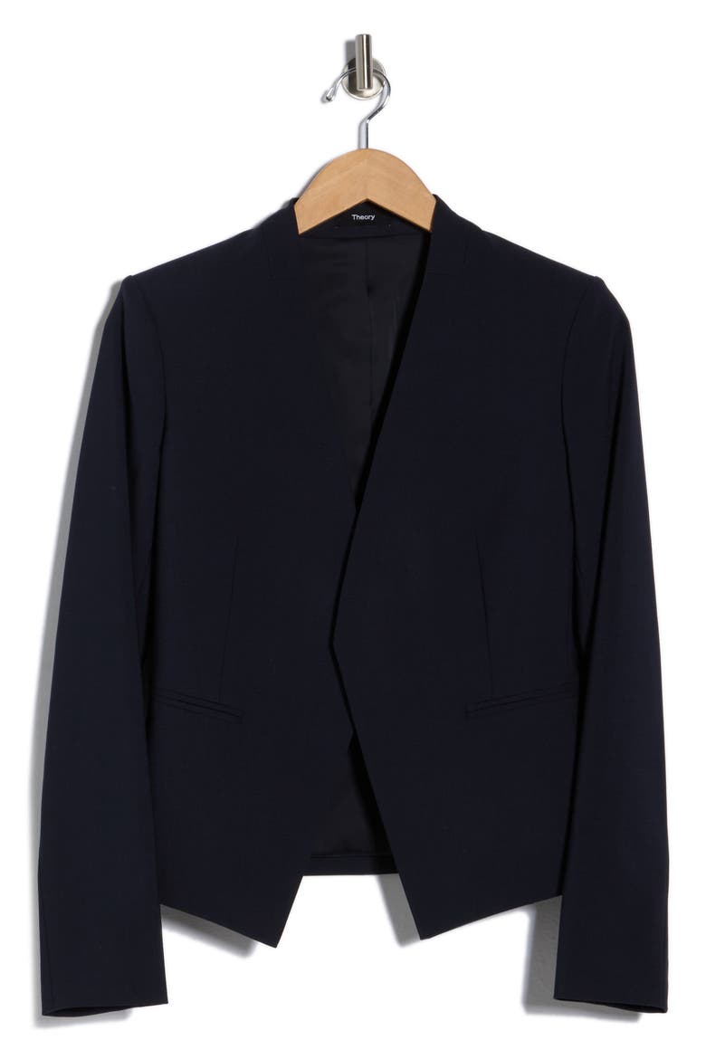 Lanai Open Front Stretch Wool Blazer, Alternate, color, DEEP NAVY