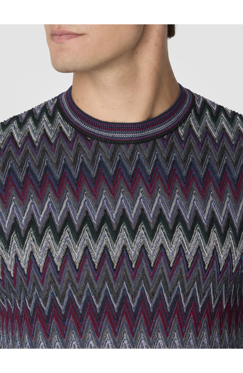 Missoni Crew Neck Sweater With 3d Zigzag Pattern, Alternate, color, Multicoloured