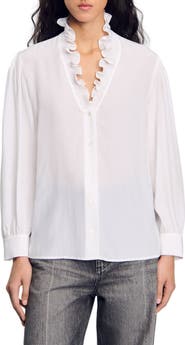SANDRO Floaty silk shirt