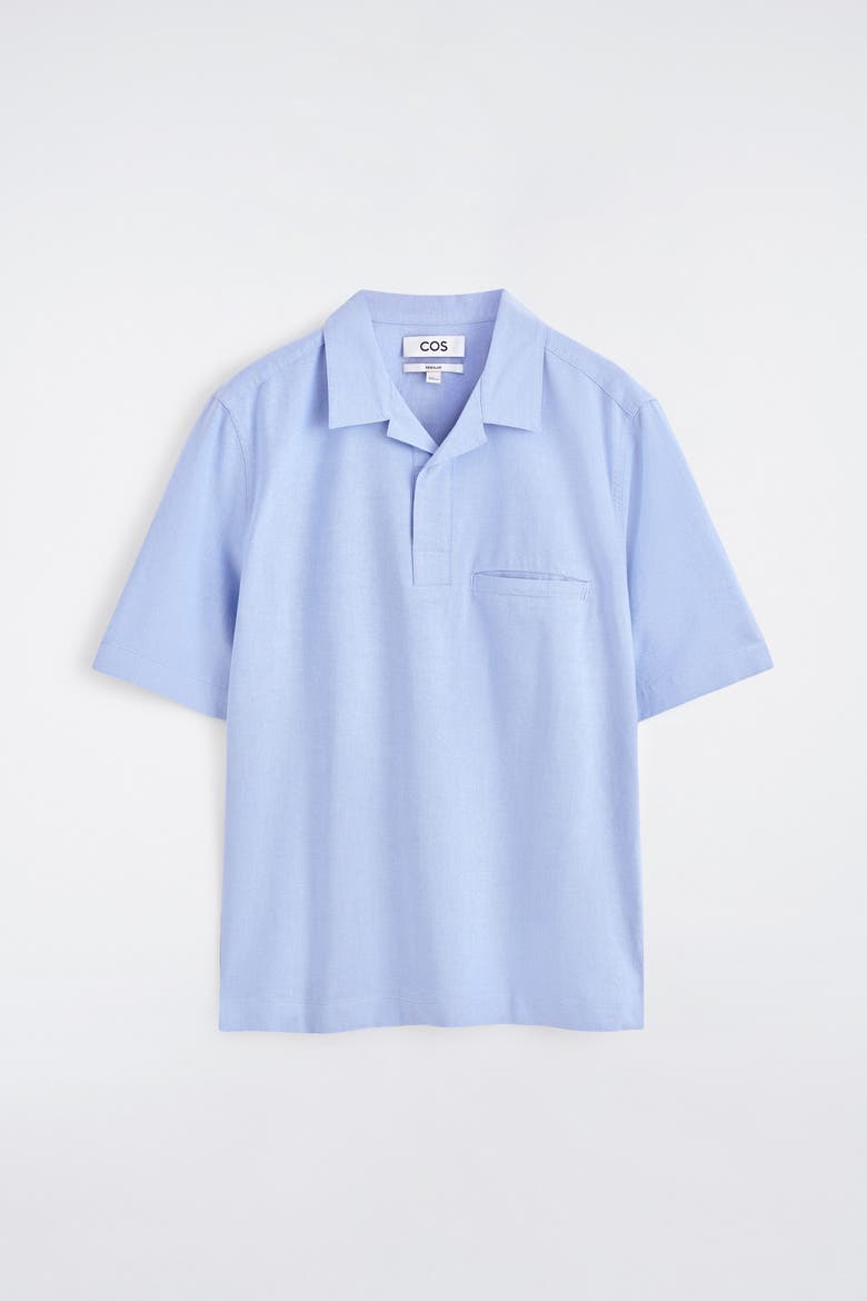 Oxford Cotton Popover Shirt, Alternate, color, LIGHT BLUE