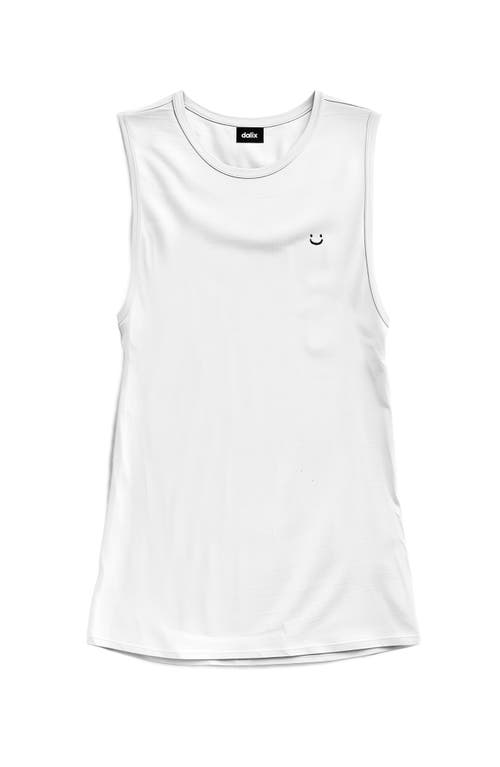 Dalix Womens Lil Smile Muscle Tank In White