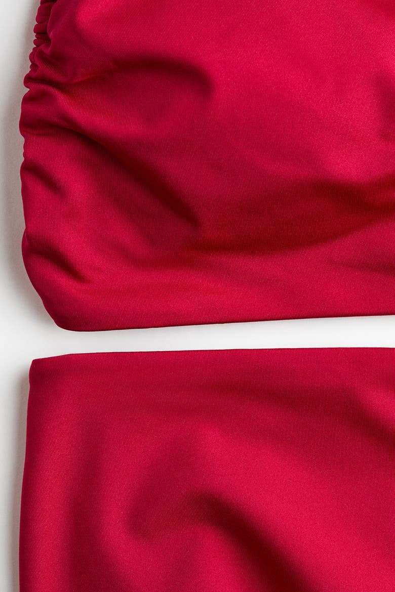 One-shoulder Cut-out Swimsuit, Alternate, color, Dark pink