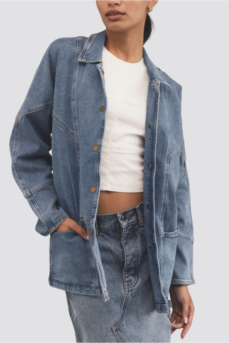 Linda Denim Jacket, Alternate, color, Union Sq.